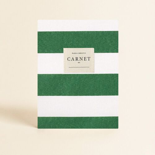 Papeterie - Carnet couverture tissu - Vert Sauvage