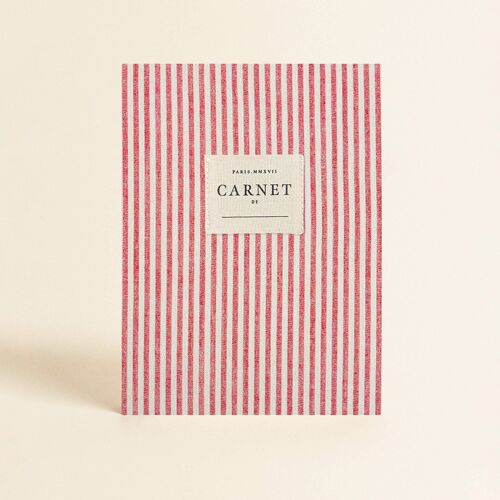 Papeterie - Carnet couverture tissu - Voile Rouge