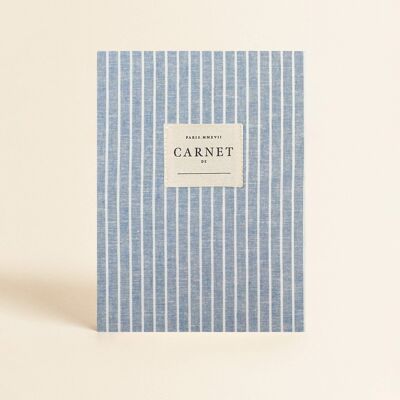 Papeterie - Carnet couverture tissu - Lignes Azur