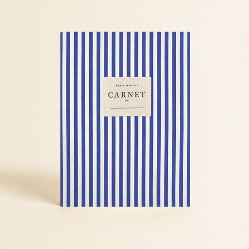 Papeterie - Carnet couverture tissu - Bleu Marine
