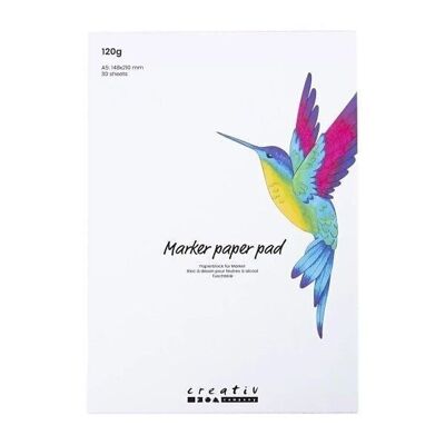 Bloc de papier à dessin - A5 - Blanc - 120 g - 30 feuilles