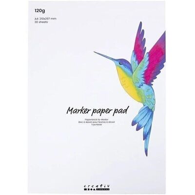 Drawing paper pad - A4 - White - 120 g - 30 sheets