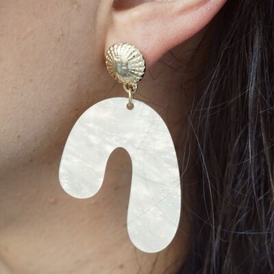 Pendientes HORUS - Blanco brillante