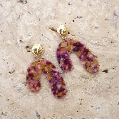 HORUS Earrings - Purple/Mustard