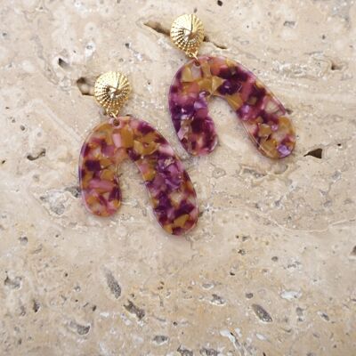 HORUS Earrings - Purple/Mustard
