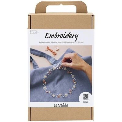 DIY Embroidery Kit - Tote Bag - Pigeon Blue