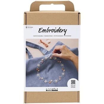 Kit DIY Broderie - Tote Bag - Bleu Pigeon 1