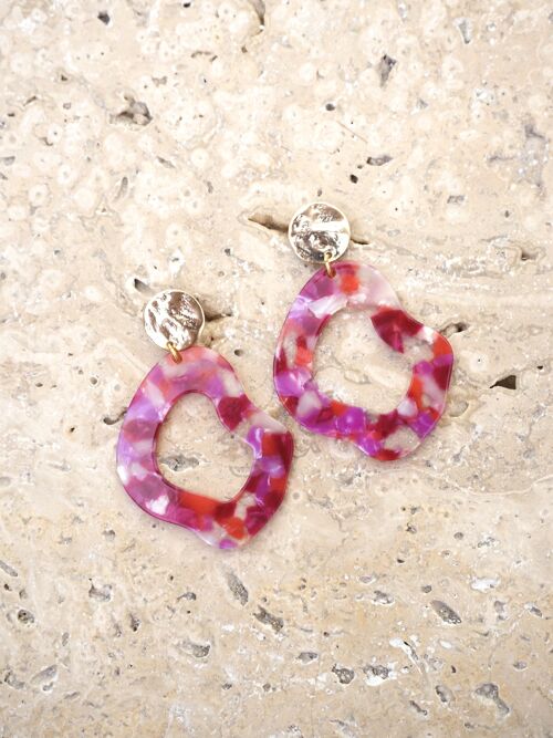 Boucles LAGOON - Rose/Rouge