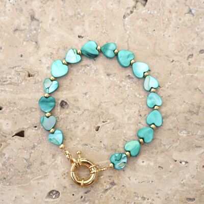 Bracciale CUORE in madreperla - Turchese