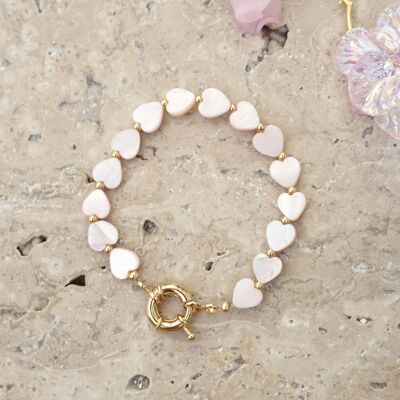 HEART mother-of-pearl bracelet - Pink