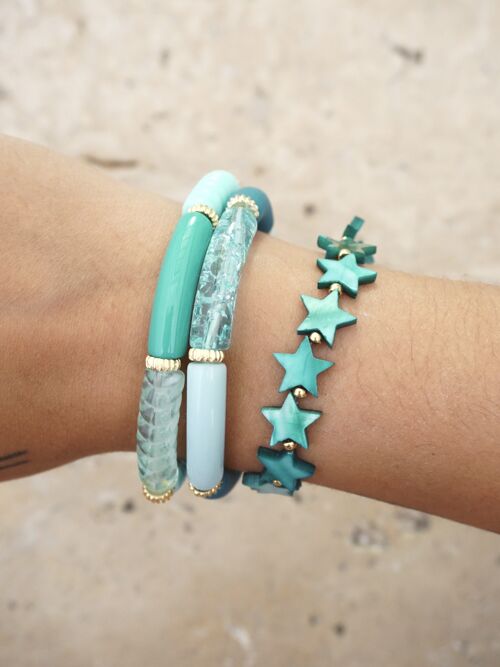 Bracelet nacre ETOILE - Turquoise