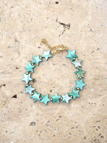 Bracelet nacre ETOILE - Turquoise 2