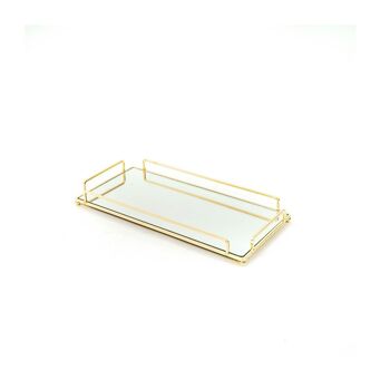 Plateau Miroir Doré Rectangulaire HV - 34x16.5x4cm 2