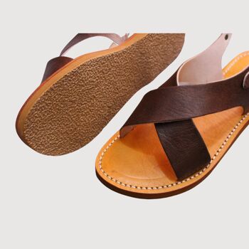 Sandales grecques bohème chic en cuir marocain XY 2