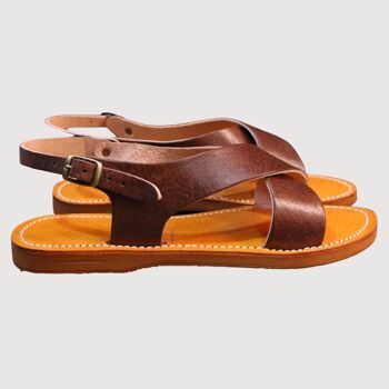 Sandales grecques bohème chic en cuir marocain XY 3