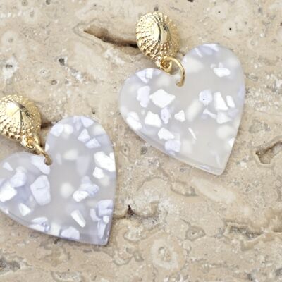 HEART Earrings - Frosted Lilac