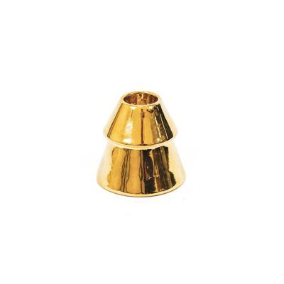 HV Golden Xmas Tree Candleholder - 6.5x6cm