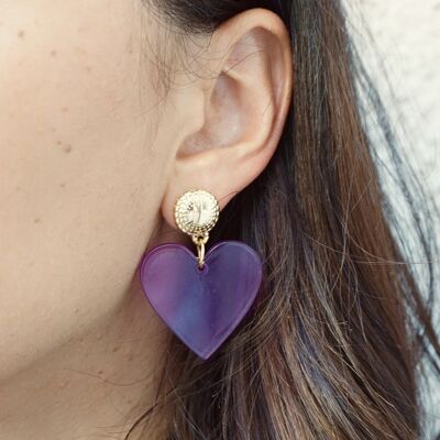 HEART Earrings - Purple