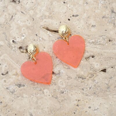 Pendientes HEART - Rosa/Naranja