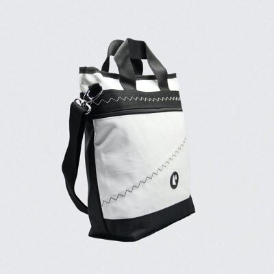 Borsa In Vela Riciclata Con Tasca Frontale – Paxos - Black