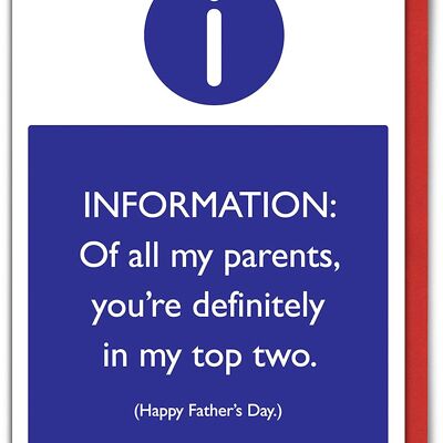 Fathers Day Top Two Parents Funny Card