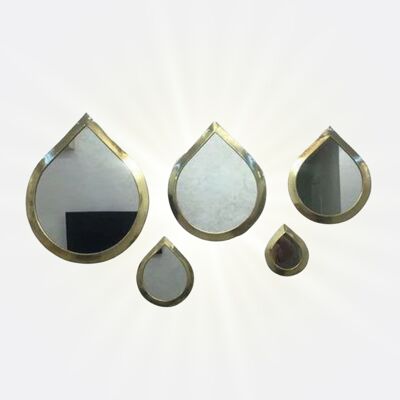Ensemble de 4 miroirs en forme d'oeil en cuivre