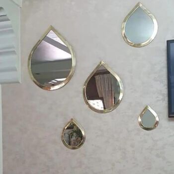 Ensemble de 4 miroirs en forme d'oeil en cuivre 4