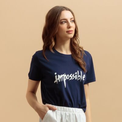 T-shirt blu IMPOSSIBILE