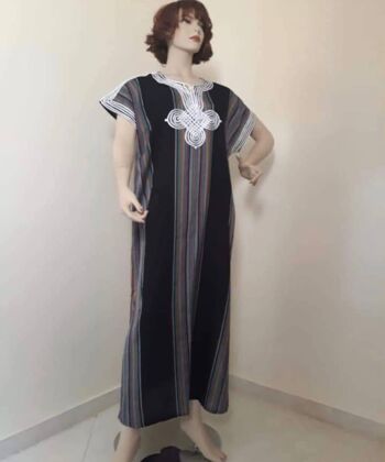 Stripe frais d'été robe marocaine tradi caftan gandoura 4