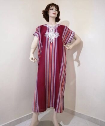 Stripe frais d'été robe marocaine tradi caftan gandoura 15