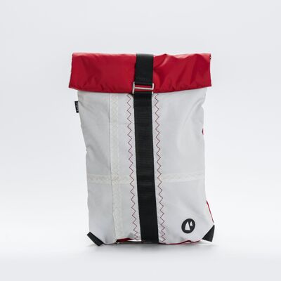 Roll-Up Backpack In Recycled Sail Made In Italy - Genoa - Red