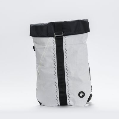 Roll-Up Backpack In Recycled Sail Made In Italy - Genoa -Black