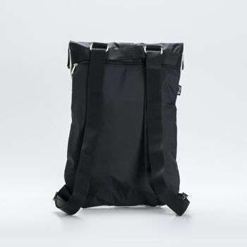 Sac à Dos Roll-Up En Voile Recyclée Made In Italy - Gênes - Noir 3