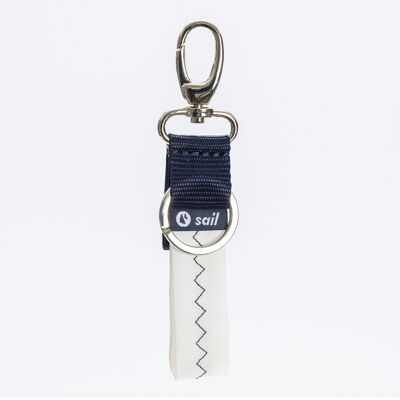 Schlüsselanhänger aus recyceltem Segel – Chio – blaues Dacron