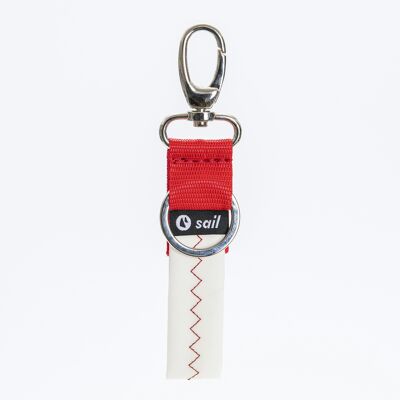 Schlüsselanhänger aus recyceltem Segel – Chio – rotes Dacron