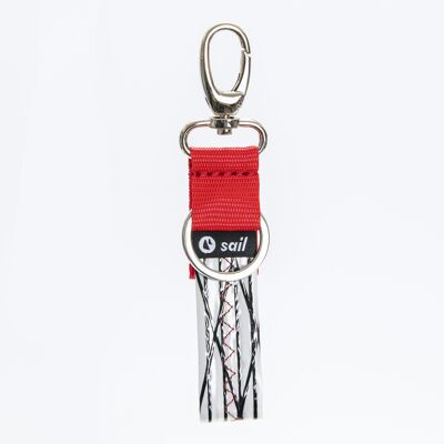 Keychain In Recycled Sail - Chio - Red Laminate