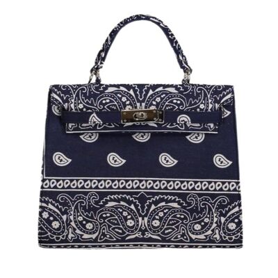 Trendy Mini Kelly Style Bandana Handbag - Compact and Chic