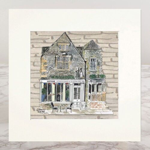 Cotswolds - Huffkins Tea Rooms Mounted Giclee Print