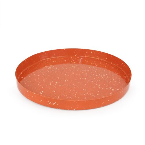 ORANGE ROUND TRAY - HAND PAINTED HF