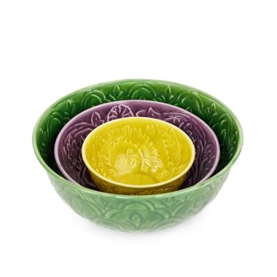 PACK OF 3 RAINBOW BOWLS - HAND PAINTED HF