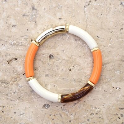 Bracelet perles tube FEDI - Orange