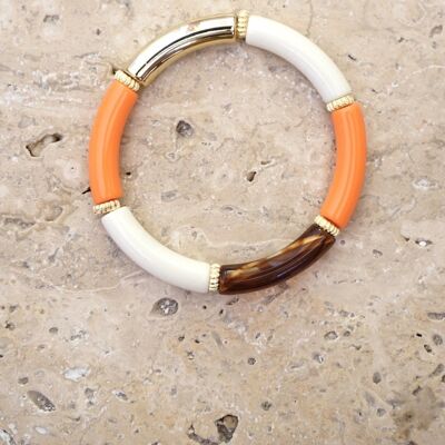 Bracelet perles tube FEDI - Orange
