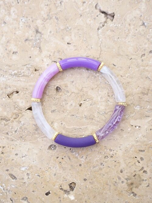 Bracelet perles tube FEDI - Tons Violet