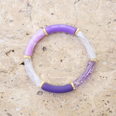 Bracelet perles tube FEDI - Tons Violet