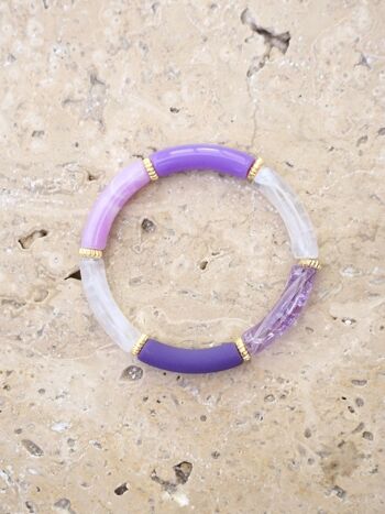 Bracelet perles tube FEDI - Tons Violet 1