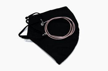Bracelet à lunettes en cuir rose ROSÈ GLOSS soleash®, fait main, chaîne à lunettes en 1.5mm 3