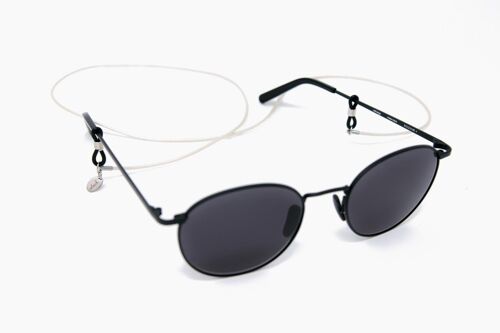 Weißes Leder Brillenband PEARL GLOSS soleash®, Handarbeit, Brillenkette in 1.5mm