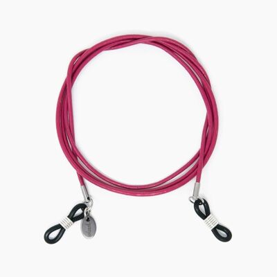 Correa para gafas de cuero rosa BERRY soleash®, hecha a mano, cadena para gafas en 1.5mm