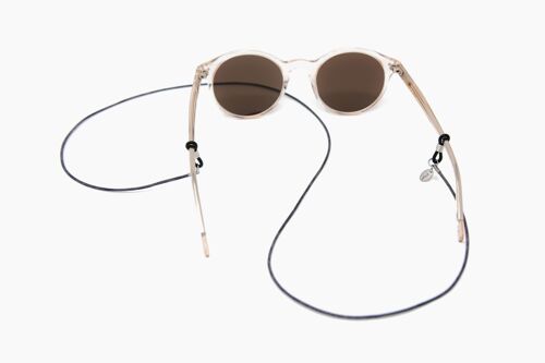 Graues Leder Brillenband GRAPHITE soleash®, Handarbeit, Brillenkette in 1.5mm