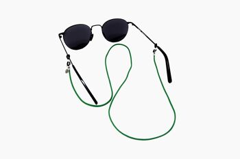 Sangle verte pour lunettes LEAF soleash®, fait main, chaîne fine pour lunettes en 2mm, une couleur 4